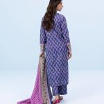 Royal Violet Floral Printed Lawn 3-Piece Unstitched Suit| Malazaar Summer Bloom Collection
