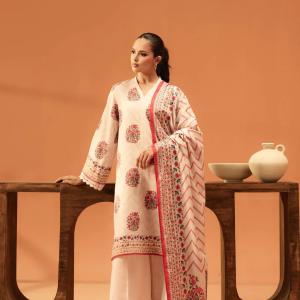 Blush Bloom Embroidered Lawn 3-Piece Unstitched Suit | Malazaar Summer Bloom Collection