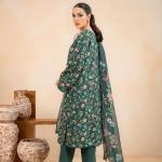 Emerald Flora Printed Lawn 3-Piece Unstitched Suit | Malazaar Summer Bloom Collection