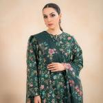 Emerald Flora Printed Lawn 3-Piece Unstitched Suit | Malazaar Summer Bloom Collection