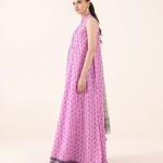 Lavender Summer Bloom Printed Lawn 2-Piece Dress | MalaZaar Signature Collection