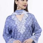 Azure Grace Printed Lawn 3-Piece Unstitched Suit | MalaZaar Summer Essence