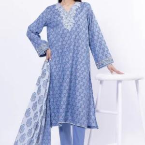 Azure Grace Printed Lawn 3-Piece Unstitched Suit | MalaZaar Summer Essence