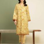 Sunlit Mustard Floral Printed Lawn 3-Piece Unstitched Suit |MalaZaar Signature Lawn Collection