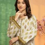 Olive Grace Printed Lawn 3-Piece Unstitched Suit | MalaZaar Signature Lawn Collection