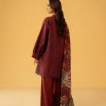 Crimson Bloom Cambric 3-Piece Unstitched Suit | MalaZaar Autumn Edit